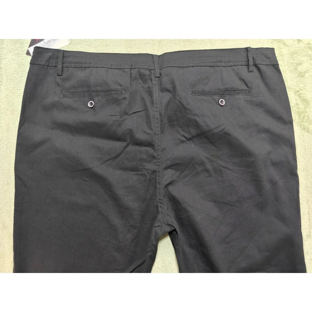 Galaxy by Harvic Mens Chino Pants NWT W42 L30 Black Stretch Skinny Trousers New